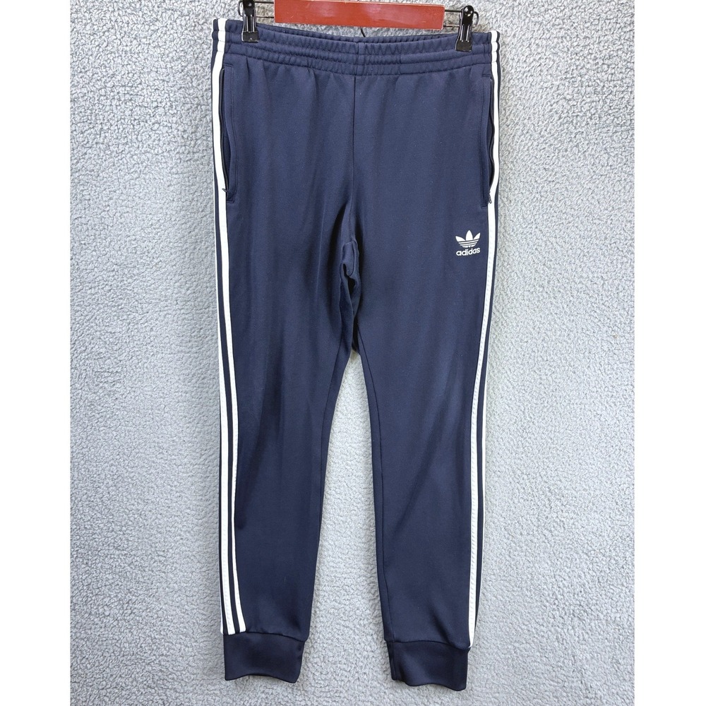Adidas Originals SST Track Pants Mens M Navy Blue White 3 Stripes Athleisure